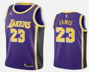 Wholesale Cheap Men's Los Angeles Lakers #23 LeBron James Purple 2020-21 Nike Swingman Stitched NBA Jersey
