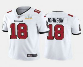 Wholesale Cheap Men\'s Tampa Bay Buccaneers #18 Tyler Johnson White 2021 Super Bowl LV Limited Stitched NFL Jersey