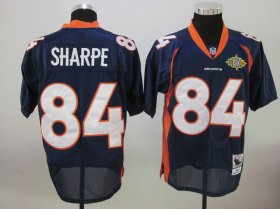 Wholesale Cheap Mitchell & Ness Broncos #84 Shannon Sharpe Blue With Super Bowl Patch Stitched NFL Jersey