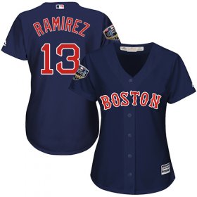 Wholesale Cheap Red Sox #13 Hanley Ramirez Navy Blue Alternate 2018 World Series Women\'s Stitched MLB Jersey