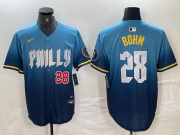 Cheap Men's Philadelphia Phillies #28 Alec Bohm Blue 2024 City Player Number Cool Base Stitched Jerseys