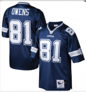 Wholesale Cheap Men's Dallas Cowboys #81 Terrell Owens Navy Blue Throwback Jersey