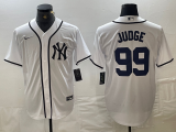 Cheap Men's New York Yankees #99 Aaron Judge White Fashion Cool Base Jersey