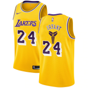 Wholesale Cheap Men's Los Angeles Lakers #24 Kobe Bryant Yellow Nike Swingman Black Mamba Logo Swingman Jeresy
