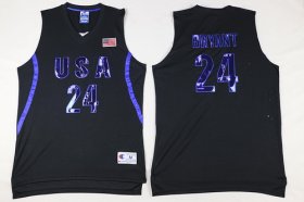 Wholesale Cheap 2016 Olympics Team USA Men\'s #24 Kobe Bryant All Black Soul Swingman Jersey