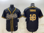 Wholesale Cheap Men's New Orleans Saints #13 Michael Thomas Black Team Big Logo With Patch Cool Base Stitched Baseball Jersey