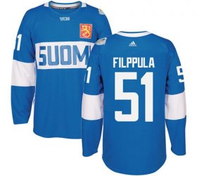 Wholesale Cheap Team Finland #51 Valtteri Filppula Blue 2016 World Cup Stitched NHL Jersey