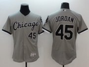 Wholesale Cheap White Sox #45 Michael Jordan Grey Flexbase Authentic Collection Stitched MLB Jersey