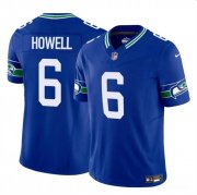 Cheap Men's Seattle Seahawks #6 Sam Howell Royal 2023 F.U.S.E. Vapor Throwback Limited Football Stitched Jersey