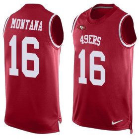 Wholesale Cheap Nike 49ers #16 Joe Montana Red Team Color Men\'s Stitched NFL Limited Tank Top Jersey