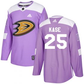 Wholesale Cheap Adidas Ducks #25 Ondrej Kase Purple Authentic Fights Cancer Youth Stitched NHL Jersey
