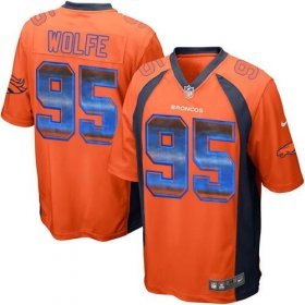 Wholesale Cheap Nike Broncos #95 Derek Wolfe Orange Team Color Men\'s Stitched NFL Limited Strobe Jersey