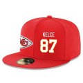 Wholesale Cheap Kansas City Chiefs #87 Travis Kelce Snapback Cap NFL Player Red with White Number Stitched Hat