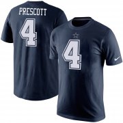 Wholesale Cheap Dallas Cowboys #4 Dak Prescott Nike Player Pride Name & Number T-Shirt Navy