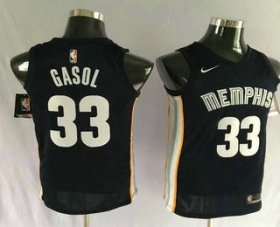 Wholesale Cheap Men\'s Memphis Grizzlies #33 Marc Gasol New Navy Blue 2017-2018 Nike Swingman Stitched NBA Jersey
