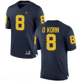 Wholesale Cheap Men\'s Michigan Wolverines #8 John O\'Korn Navy Blue Stitched College Football Brand Jordan NCAA Jersey