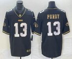 Men's San Francisco 49ers #13 Brock Purdy Black Gold Vapor Untouchable Limited Stitched Jersey
