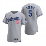 Wholesale Cheap Men's Los Angeles Dodgers #5 Corey Seager Nike Gray 2020 Road MLB Flex Base Jersey