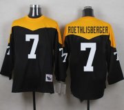 Wholesale Cheap Mitchell And Ness 1967 Steelers #7 Ben Roethlisberger Black/Yelllow Throwback Men's Stitched NFL Jersey