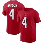 Wholesale Cheap Houston Texans #4 Deshaun Watson Nike Team Player Name & Number T-Shirt Red