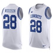 Wholesale Cheap Nike Cowboys #28 Darren Woodson White Men's Stitched NFL Limited Tank Top Jersey