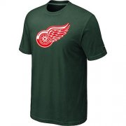Wholesale Cheap Detroit Red Wings Big & Tall Logo Dark Green NHL T-Shirt
