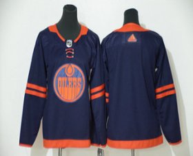Wholesale Cheap Youth Edmonton Oilers Blank Navy Blue 50th Anniversary Adidas Stitched NHL Jersey