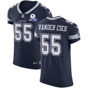 Wholesale Cheap Nike Cowboys #55 Leighton Vander Esch Navy Blue Team Color Men\'s Stitched With Established In 1960 Patch NFL Vapor Untouchable Elite Jersey