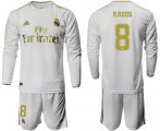 Wholesale Cheap Real Madrid #8 Kroos White Home Long Sleeves Soccer Club Jersey
