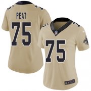 Wholesale Cheap Nike Saints #75 Andrus Peat Gold Women's Stitched NFL Limited Inverted Legend Jersey
