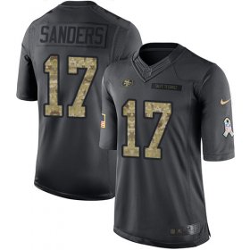Wholesale Cheap Nike 49ers #17 Emmanuel Sanders Black Men\'s Stitched NFL Limited 2016 Salute to Service Jersey