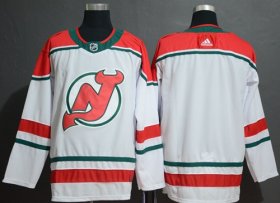 Wholesale Cheap Adidas Devils Blank White Alternate Authentic Stitched NHL Jersey
