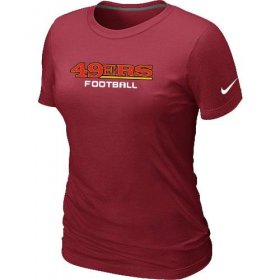 Wholesale Cheap Women\'s Nike San Francisco 49ers Sideline Legend Authentic Font T-Shirt Red