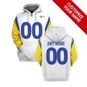 Wholesale Cheap Men's Los Angeles Rams Active Player White Custom 2021 Pullover Hoodie