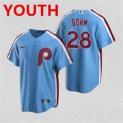 Cheap Youth Philadelphia Phillies #8 Alec Bohm Blue Cool Base Nike Jersey