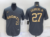 Wholesale Men's Toronto Blue Jays #27 Vladimir Guerrero Jr Number Grey 2022 All Star Stitched Cool Base Nike Jersey