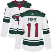Wholesale Cheap Adidas Wild #11 Zach Parise White Road Authentic Women's Stitched NHL Jersey