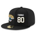 Wholesale Cheap Jacksonville Jaguars #80 Julius Thomas Snapback Cap NFL Player Black with White Number Stitched Hat