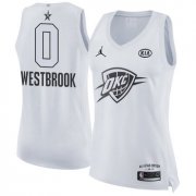 Wholesale Cheap Nike Oklahoma City Thunder #0 Russell Westbrook White Women's NBA Jordan Swingman 2018 All-Star Game Jersey