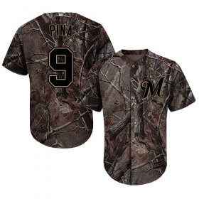 Wholesale Cheap Brewers #9 Manny Pina Camo Realtree Collection Cool Base Stitched MLB Jersey