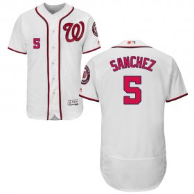 Wholesale Cheap Washington Nationals #5 Adrian Sanchez Home Flex Base White Stitched MLB Jersey