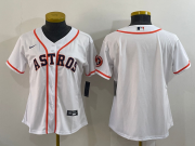 Wholesale Cheap Women's Houston Astros Blank White With Patch Stitched MLB Cool Base Nike Jersey