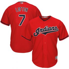 Wholesale Cheap Indians #7 Kenny Lofton Red New Cool Base Stitched MLB Jersey