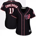 Wholesale Cheap Nationals #11 Ryan Zimmerman Navy Blue Alternate Women's Stitched MLB Jersey
