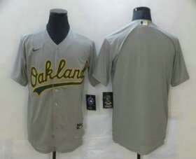 Wholesale Cheap Men\'s Oakland Athletics Blank Grey Stitched MLB Cool Base Nike Jersey