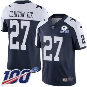 Wholesale Cheap Nike Cowboys #27 Ha Ha Clinton-Dix Navy Blue Thanksgiving Men\'s Stitched With Established In 1960 Patch NFL 100th Season Vapor Untouchable Limited Throwback Jersey