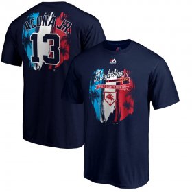 Wholesale Cheap Atlanta Braves #13 Ronald Acuna Jr. Majestic 2019 Spring Training Name & Number T-Shirt Navy