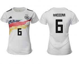 Wholesale Cheap Women\'s Germany #6 Khedira White Home Soccer Country Jersey