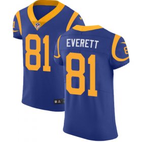 Wholesale Cheap Nike Rams #81 Gerald Everett Royal Blue Alternate Men\'s Stitched NFL Vapor Untouchable Elite Jersey