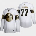 Wholesale Cheap Edmonton Oilers #77 Oscar Klefblom Men's Adidas White Golden Edition Limited Stitched NHL Jersey